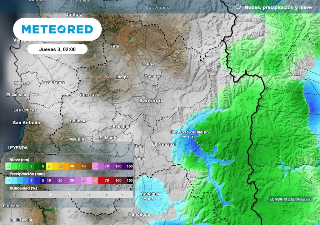 Chubascos Los chubascos en la RM comenzarían en horas de la noche de este miércoles y se extenderían durante las primeras horas del jueves.
