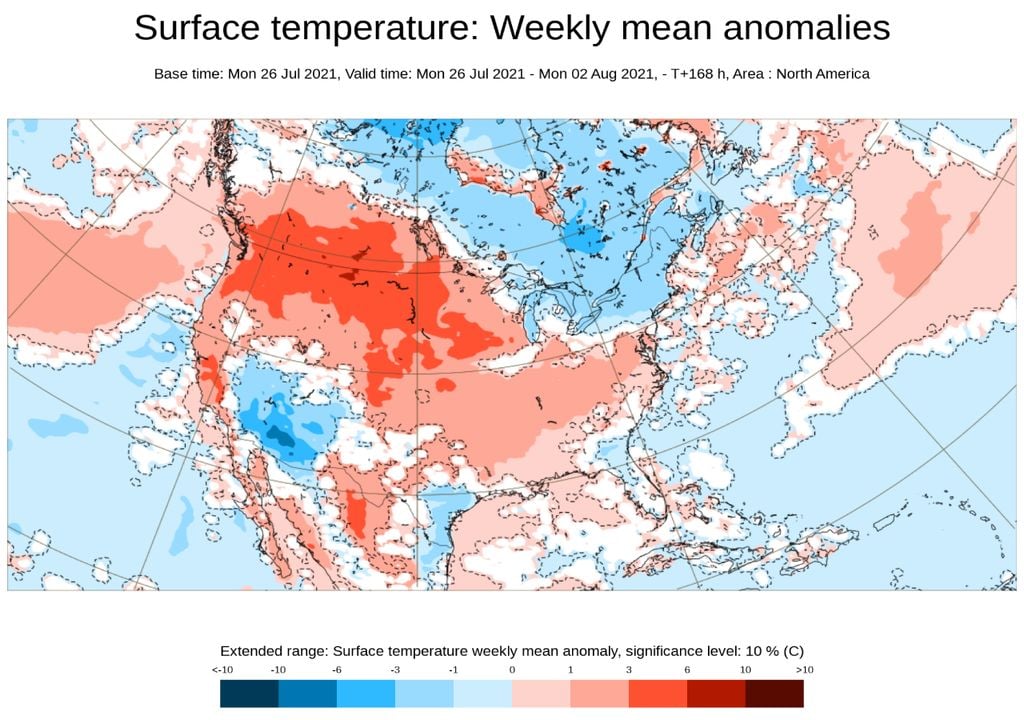 ECMWF, heat wave, onda de calor ECMWF, heat wave, onda de calor