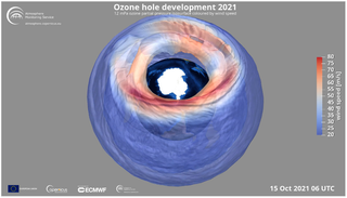 Copernicus rastrea el cierre del agujero de ozono de 2021