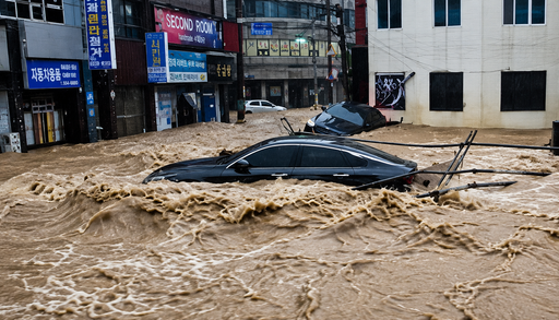 Lluvias extremas en Corea del Sur: Geoje supera los 900 mm en tres d&iacute;as y sufre graves inundaciones