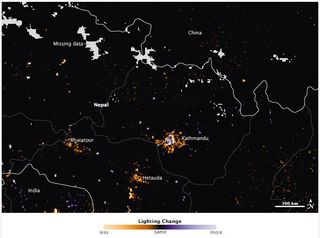 Cortes de energía eléctrica en Nepal tras el terremoto