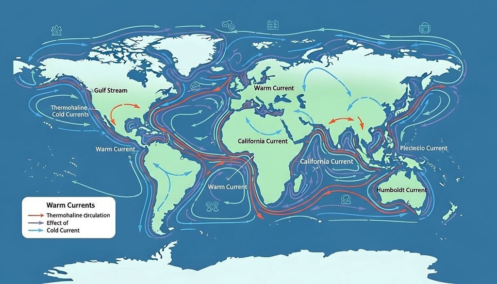 Correnti oceaniche. La calda Corrente del Golfo non è altro che la parte più superficiale del sistema dell'AMOC sull'Atlantico settentrionale.