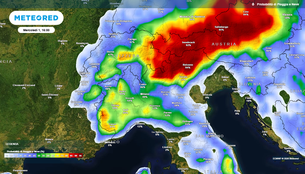 Inizio Luglio piuttosto piovoso per il Nord Italia