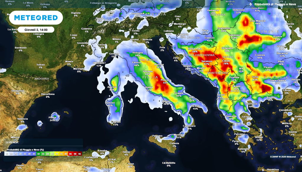 Entro Giovedì 2 Luglio i fenomeni si estenderanno al Centro-Sud