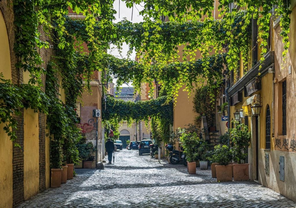 Un angolo verde a Roma, nel quartiere Trastevere