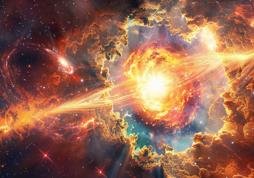 Explosión cósmica para crear una nueva estrella temporal