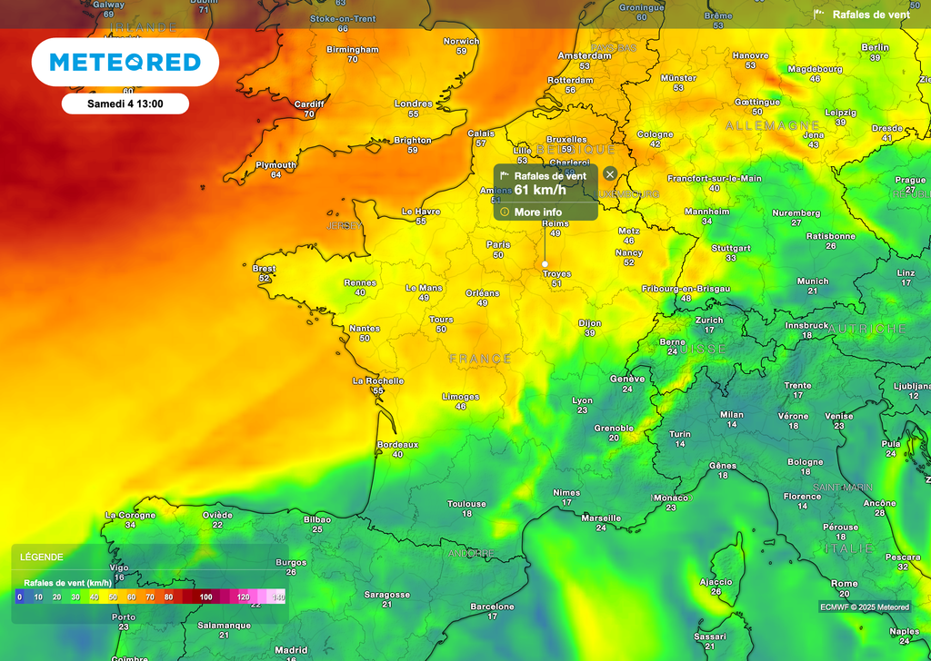 Un vent sensible soufflera ce samedi en France.