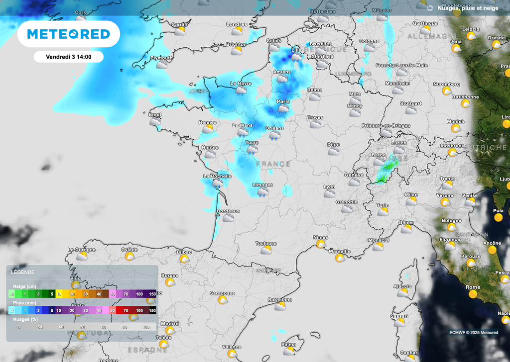 De la pluie pourra s'observer dès vendredi.