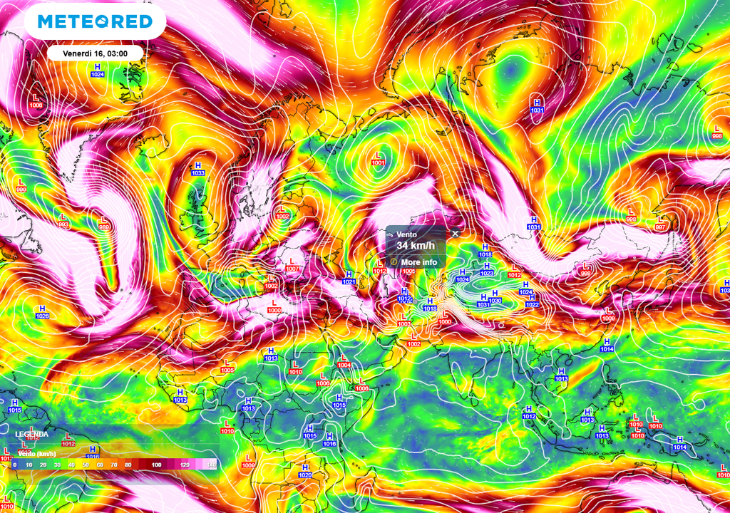 Blocco atmosferico sul Nord Europa.