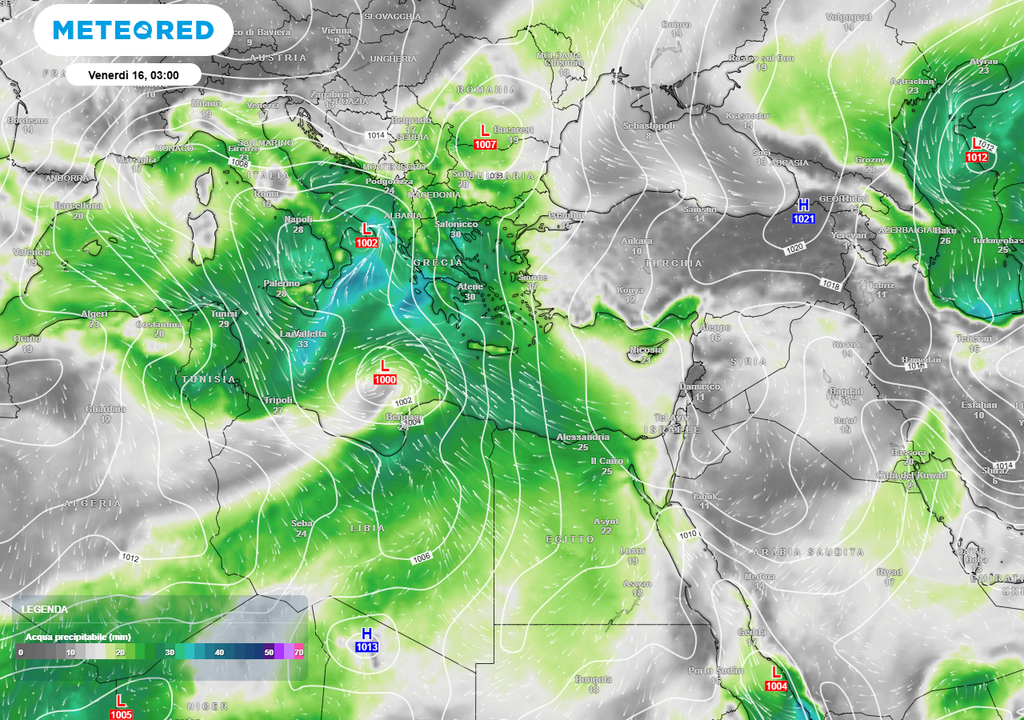 Valori di acqua precipitabile.