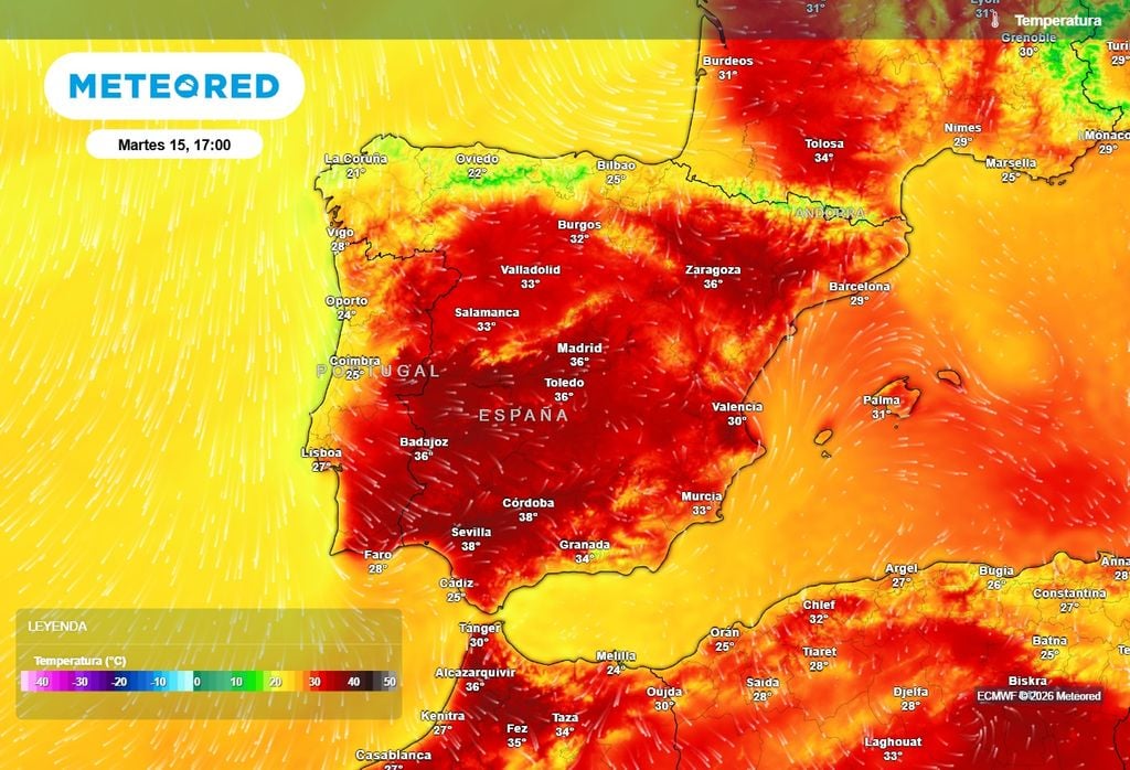 Mañana el calor apretará más en el sur y este, con valores de plena canícula.