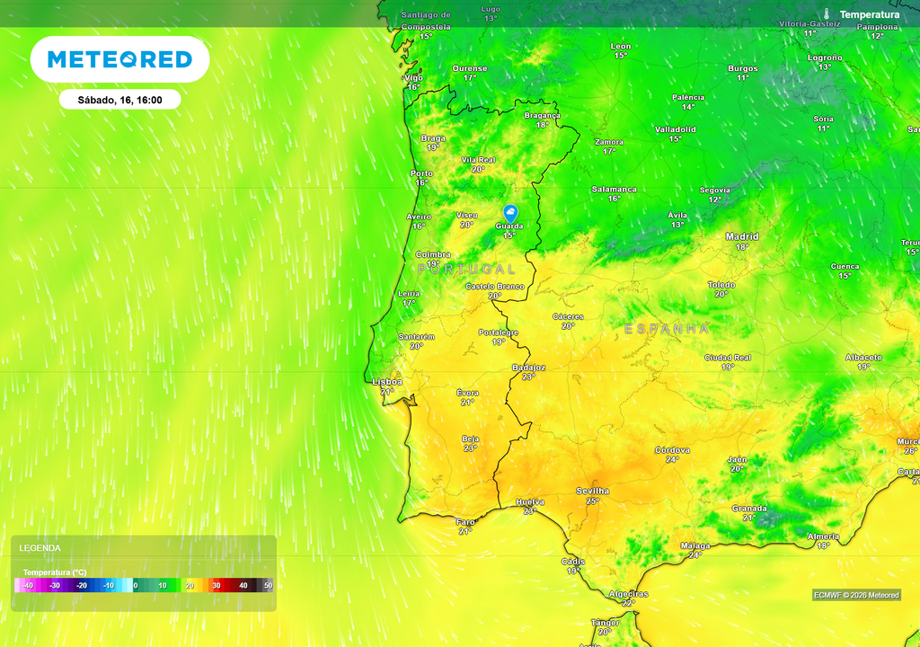 No fim de semana de 16 e 17 de maio, o anticiclone dos Açores deverá estabilizar o tempo, embora as temperaturas permaneçam contidas, sobretudo no Norte e na faixa costeira.