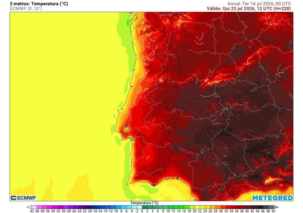 Quinta-feira (23) poderá ser o dia mais quente da semana, com temperaturas próximas dos 40 °C em alguns locais do interior, enquanto o litoral continuará mais ameno devido à influência marítima.