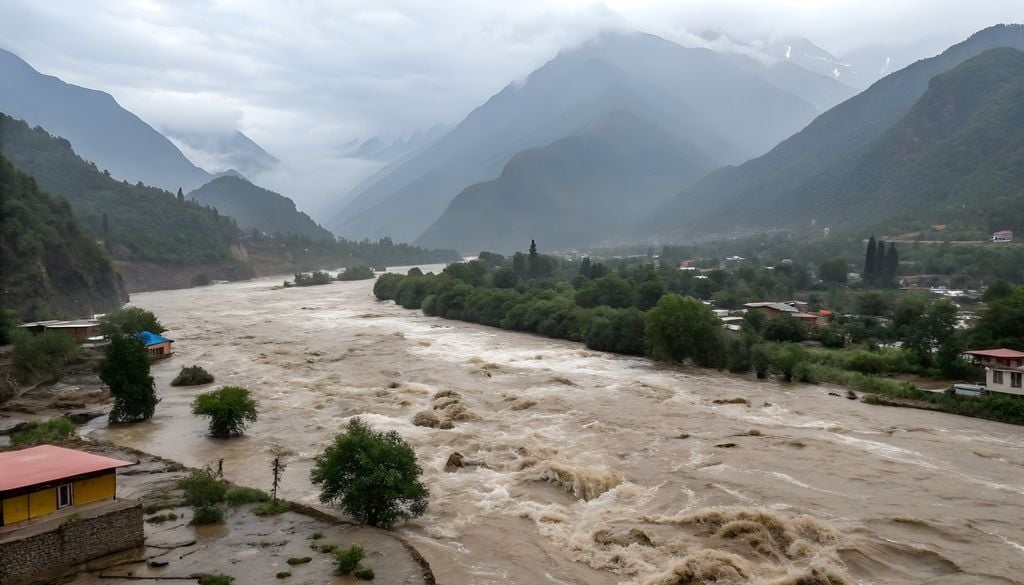 Crue éclair Montagne Inondation Coulée boue Un risque similaire est possible en France principalement dans les Alpes.