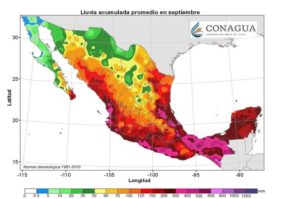 temporada lluvias; climatologia; Mexico; lluvias intensas; ciclones; ondas tropicales