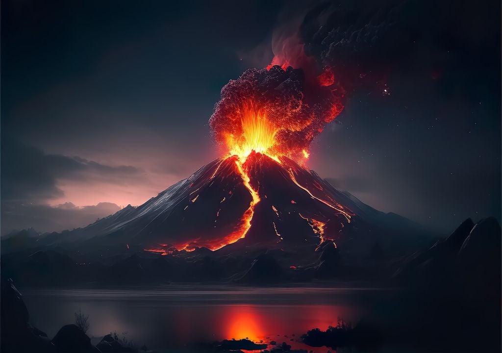 erupción volcánica inteligencia artificial (IA)