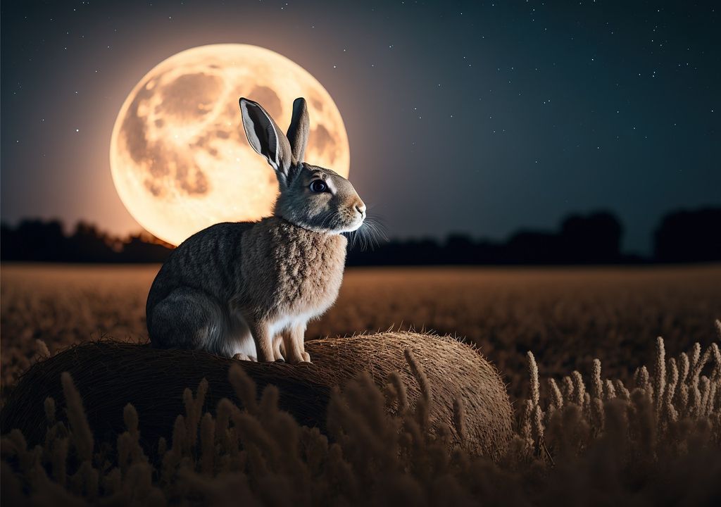 Luna llena; conejo de pascua