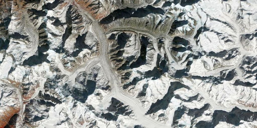 Imagen de una zona de glaciares que acompaña el artículo originario. Fuente: VUB