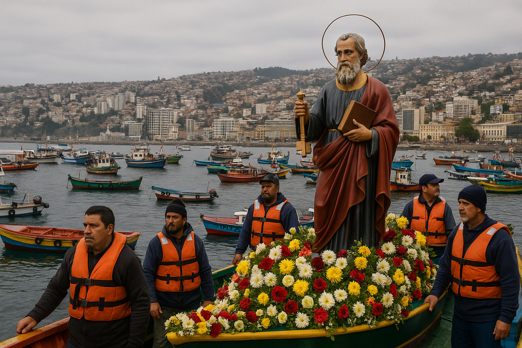 Festividad de San Pedro. Bahía de Valparaíso.