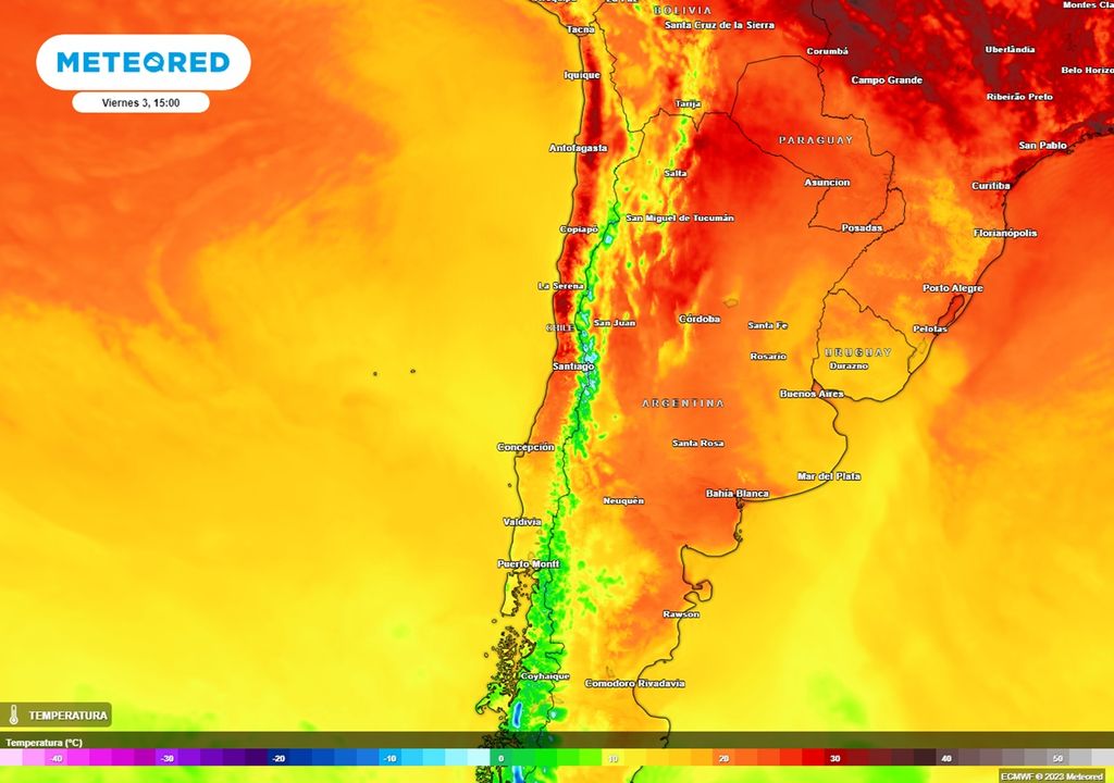 temperaturas previstas por el modelo del ECMWF temperaturas previstas por el modelo del ECMWF