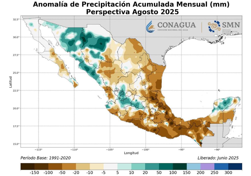 lluvias; canicula; temporal lluvioso; inundaciones; sequia; Mexico