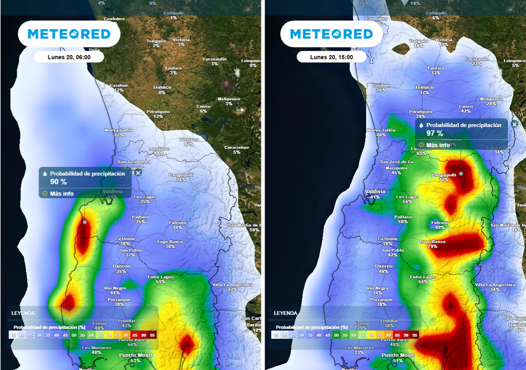 Lunes 20 de octubre con lluvias en Chile centro sur, Meteored Lunes 20 de octubre con lluvias en Chile centro sur, Meteored
