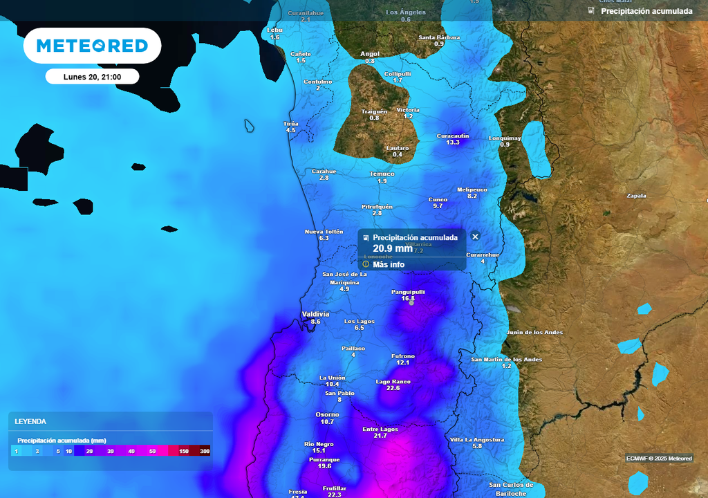 Lunes 20 de octubre con lluvias en Chile centro sur, Meteored Lunes 20 de octubre con lluvias en Chile centro sur, Meteored