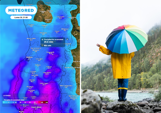 Lluvias regresan a Chile centro sur el lunes 20 de octubre: montos de 10 mm y rachas de viento superiores a los 60 km/h