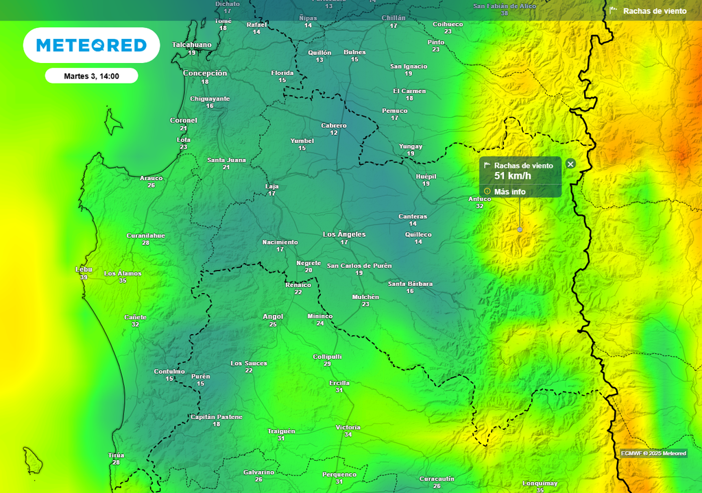 Lluvia en Región de Biobío, Meteored Chile