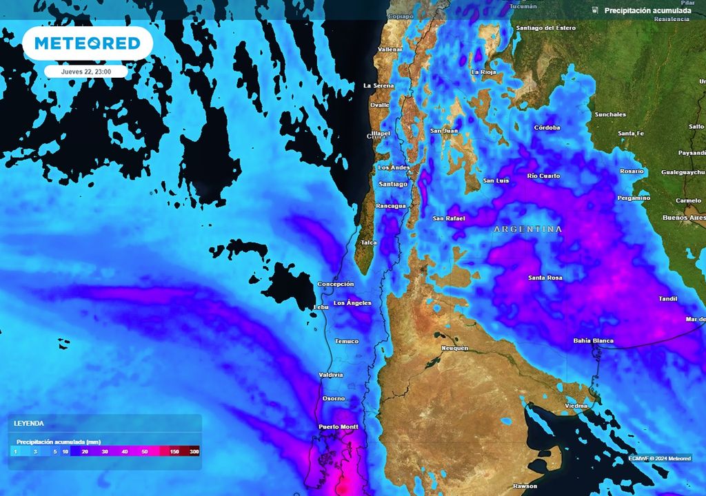 acumulados de precipitación según el modelo del ECMWF acumulados de precipitación según el modelo del ECMWF