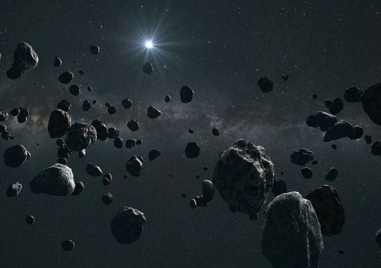 Asteroidengürtel im Weltraum