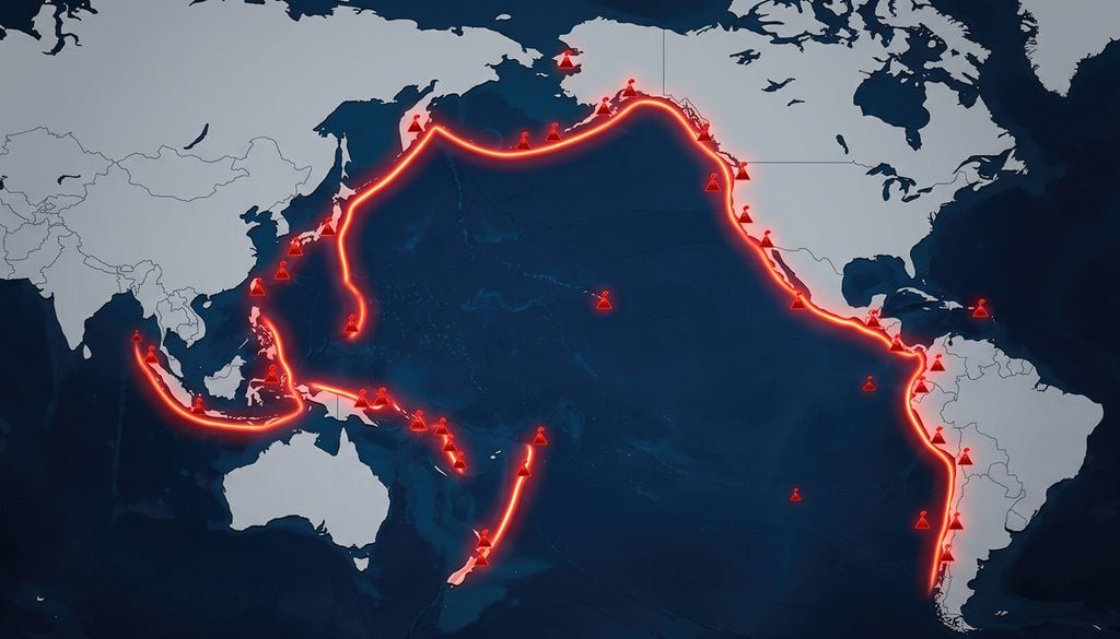 anillo de fuego La cuna de los grandes sismos: Mapa del Cinturón de Fuego del Pacífico, la falla geológica global donde se liberan los terremotos más destructivos de la Tierra.