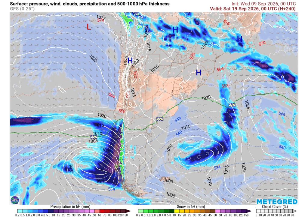 Pronóstico de Meteored para Fiestas Patrias en Chile Precipitación (mm) para la noche del viernes 18 de septiembre 2026 en Chile.