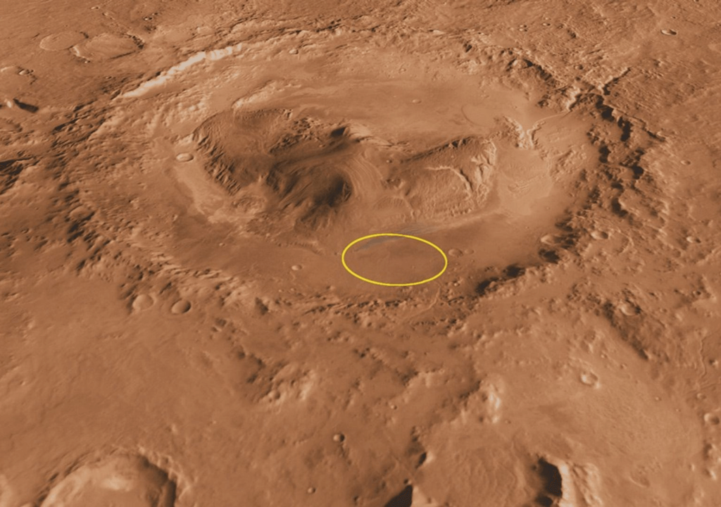 El cráter Gale ha sido el lugar de estudio de Curiosity en Marte, desde su aterrizaje en 2012. Imagen: Nasa. El cráter Gale ha sido el lugar de estudio de Curiosity en Marte, desde su aterrizaje en 2012. Imagen: Nasa.