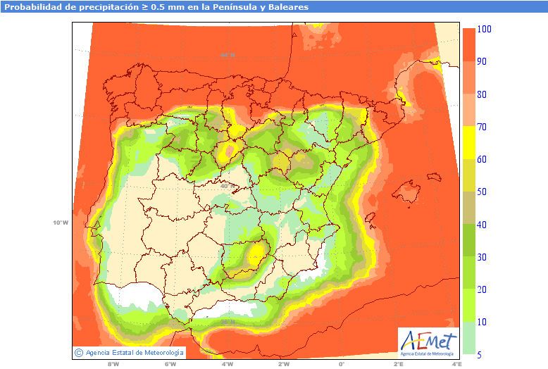 Curiosos Mapas De Probabilidad De Precipitación Para Los Días 4 Y 5 De Noviembre De 2014
