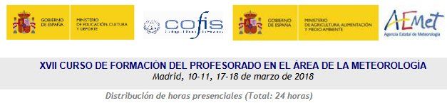 Curso 2018 De Formación Del Profesorado En El área De La Meteorología