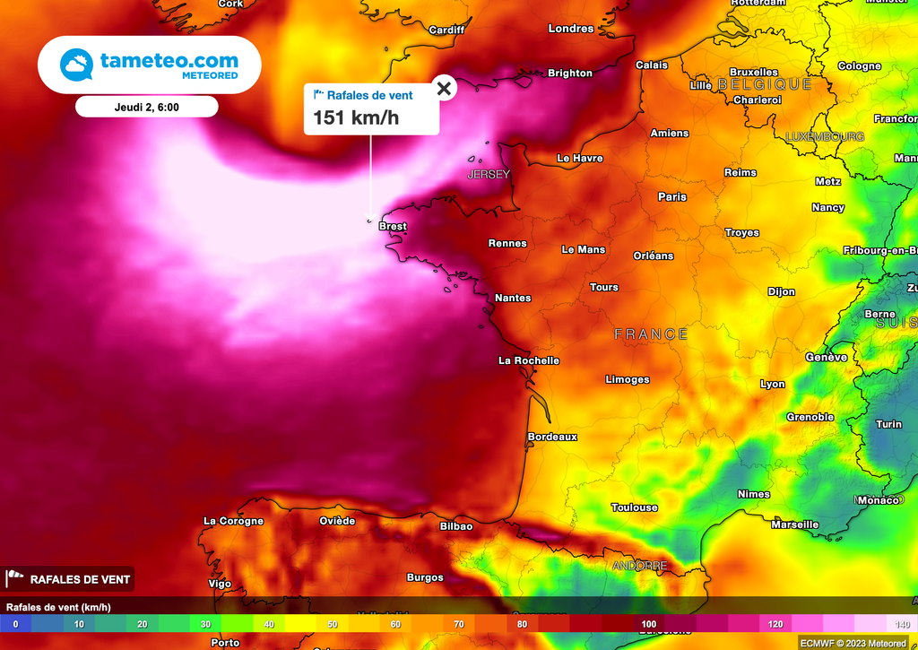 Cyclogenèse explosive, bombe météo la tempête Ciarán menace la France