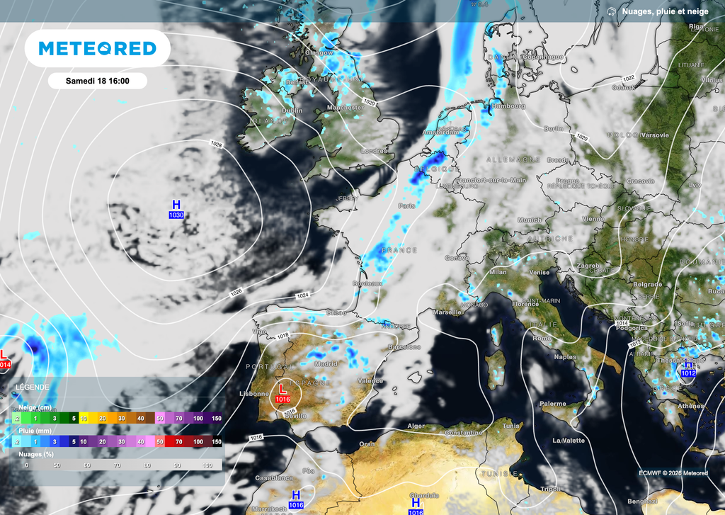 Une zone instable s'observera samedi avec un risque d'orages locaux.