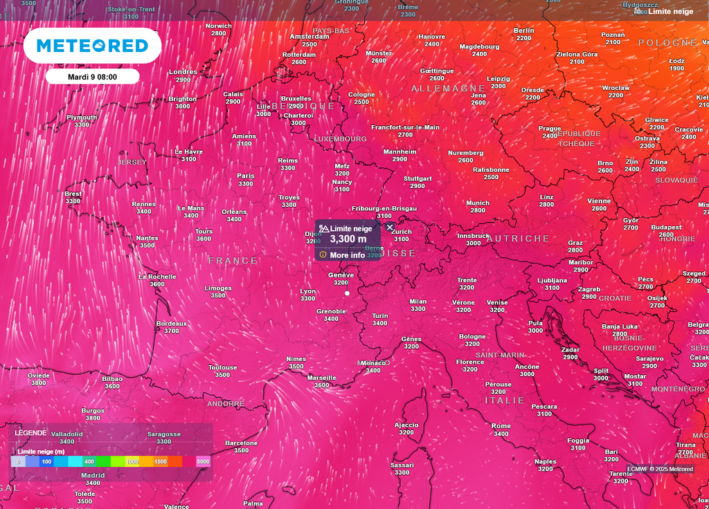 Limite pluie-neige mardi Limite pluie-neige mardi