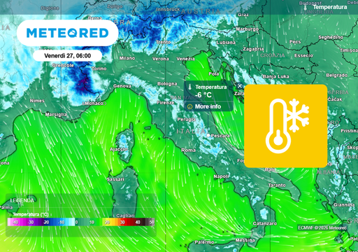 Fino a -5&deg;C in Italia: questo gioved&igrave; l'aria polare si estender&agrave; rapidamente