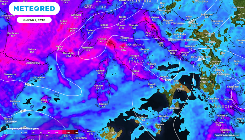 La giornata peggiore sarà quella di martedì 5 quando piogge e temporali colpiranno diverse regioni del Nord.