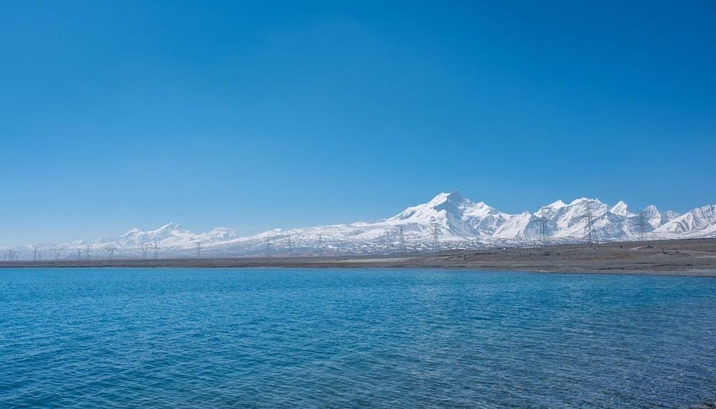 Altopiano del Tibet. Il paesaggio dell'altopiano tibetano in inverno cambia radicalmente, con neve e ghiaccio che dominano il paesaggio, fino alla primavera.