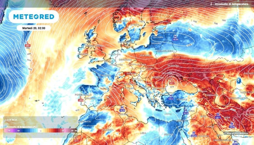 Anticiclone. Il vasto anticiclone che si andrà ad isolare nel cuore dell'Europa.