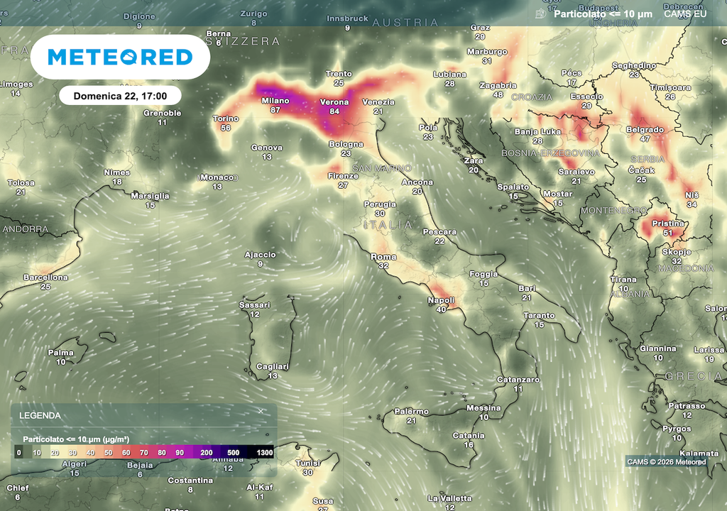 L'alta pressione in inverno ha alcuni lati negativi. Assente per ora la nebbia, al nord e anche in alcune città del centro aumenteranno le concentrazioni del particolato, con qualità dell'aria insalubre.
