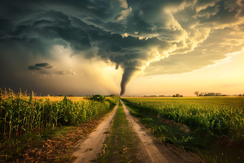 tornado corn field