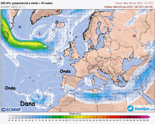 Dana de larga duración condicionará parcialmente el tiempo en España