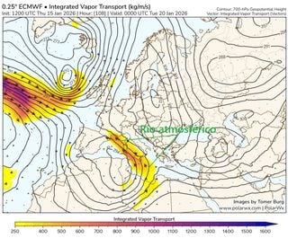 Una dana y un intenso r&iacute;o atmosf&eacute;rico de humedad se podr&iacute;an desarrollar en los pr&oacute;ximos d&iacute;as en el Mediterr&aacute;neo