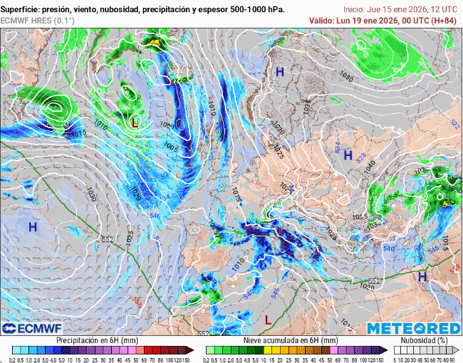 Ídem que el caso anterior pero para el periodo 19-22 de enero de 2026. Tiempo.com