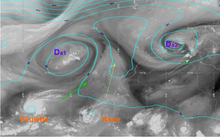 Danas e interacciones con las tormentas tropicales Paulette y Rene
