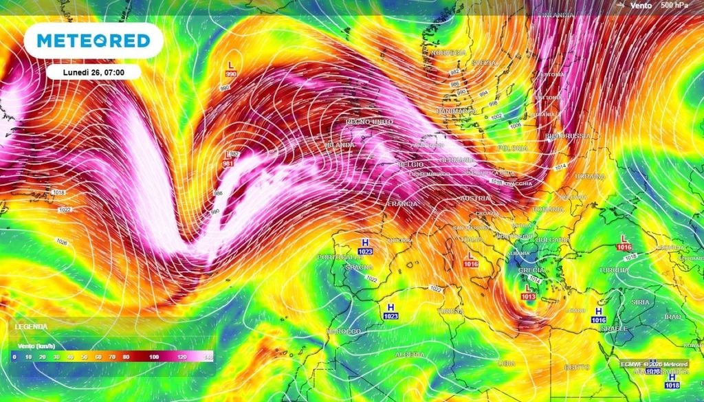 Onde di Rossby. Le onde di Rossby in arrivo dall'Atlantico.